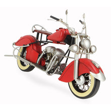 Load image into Gallery viewer, Hand Painted Model Motorcycle Tabletop Sculpture - Red / Silver
