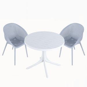 Modern Lounge Chair Set With Round Table