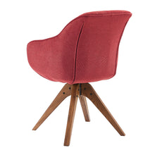 Load image into Gallery viewer, Fabric And Natural Swivel Arm Chair 23" - Red
