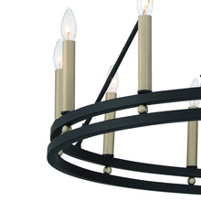 Load image into Gallery viewer, Candle Style Twelve Light Metal Dimmable Chandelier - Black / Gold
