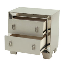Load image into Gallery viewer, Nightstand With 2 Drawers And Mirror Accent - Silver
