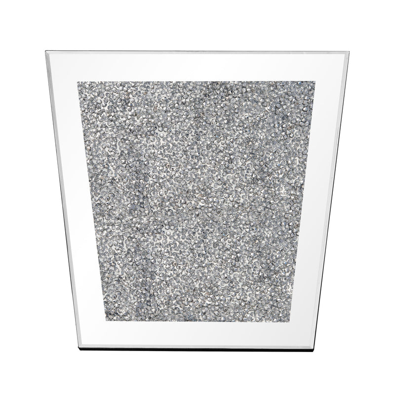 Mirrored Table Vase With Faux Crystals - Silver