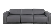 Load image into Gallery viewer, Top Grain Leather Reclining Metal USB Sofa (720430) - Dark Gray

