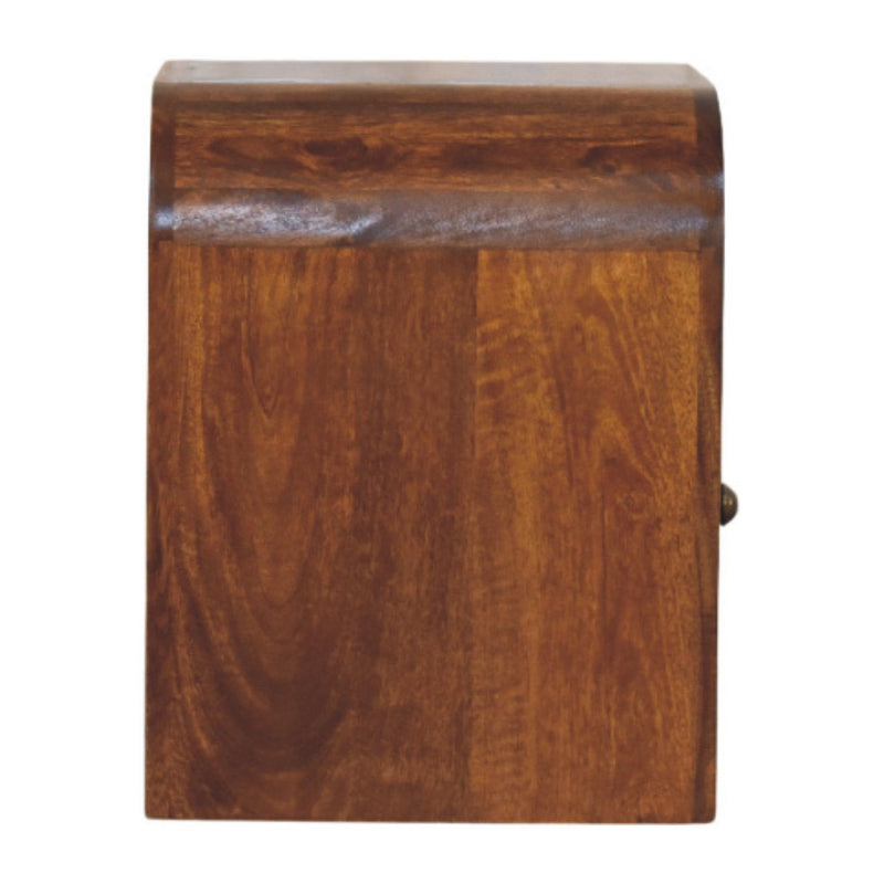 18" Solid Wood Two Drawer Nightstand - Brown
