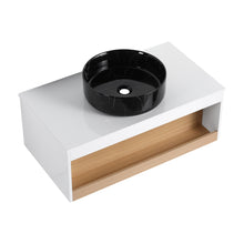 Load image into Gallery viewer, Floating Bathroom Vanity With Vessel Sink With Open Shelf Storage
