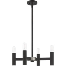 Load image into Gallery viewer, 19" Four Light Dimmable Chandelier With Shades - Black
