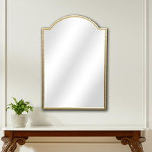 Load image into Gallery viewer, 32" Metal Beaded Arch Accent Mirror - Gold
