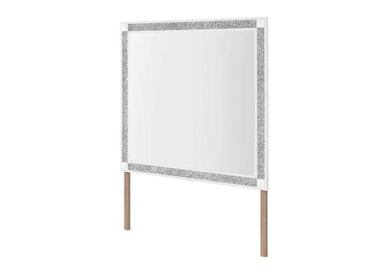 And Silver Wood Freestanding Framed Dresser Mirror - White