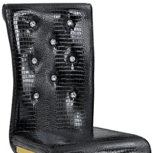 Load image into Gallery viewer, Faux Leather Metal Dining Side Chairs (Set of 2) - Black / Gold
