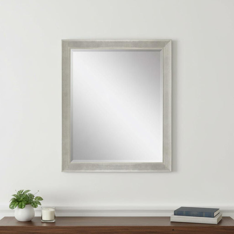 33" Solid Wood Framed Accent Mirror - Silver