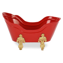 Load image into Gallery viewer, Christmas Santa Hand Painted Decorative Tub - Red
