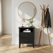 Load image into Gallery viewer, Fluted Nightstand With 2 Drawers

