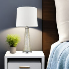 Load image into Gallery viewer, Glass Buffet Lamp With Off-White Empire Shade - Champagne
