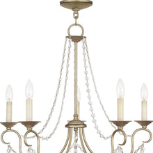 Load image into Gallery viewer, 23" Five Light Dimmable Chandelier With Shades - Silver
