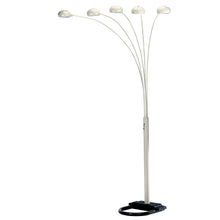 Load image into Gallery viewer, Five Light Arc Floor Lamp With White Dome Shade - White
