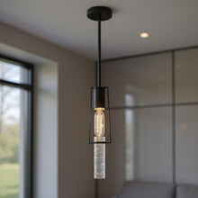 Load image into Gallery viewer, Transparent Metal LED Dimmable Chandelier With Shades - Black / Clear
