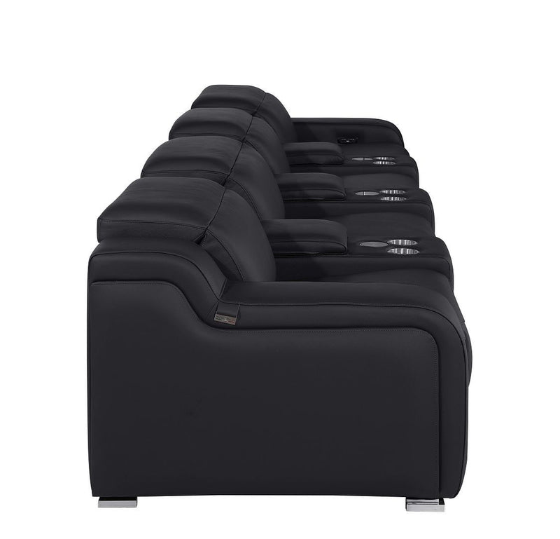 Reclining Sofa With USB - Silver