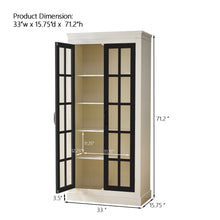 Load image into Gallery viewer, Rustic Style Display Cabinet With Glass Doors For Collectibles
