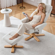 Load image into Gallery viewer, Upholstered Heated Massage 360° Swivel Accent Chair With Ottoman
