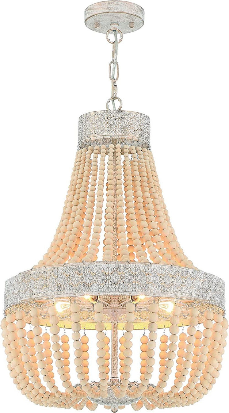Candle Style Five Light Metal Dimmable Chandelier - Gold / White