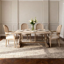 Load image into Gallery viewer, French Vintage Upholstered Fabric Dining Armchair (Set of 2) - Beige
