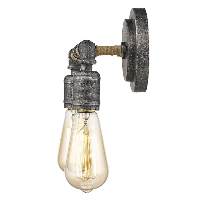 Two Light Industrial Textured Wall Light - Gray
