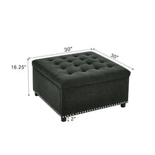 Load image into Gallery viewer, Square Tufted Storage Ottoman With Nailhead Trim
