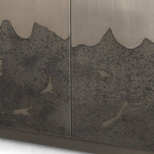 Load image into Gallery viewer, 30" Distressed Metal Texture Door Accent Cabinet With Two Doors - Gray
