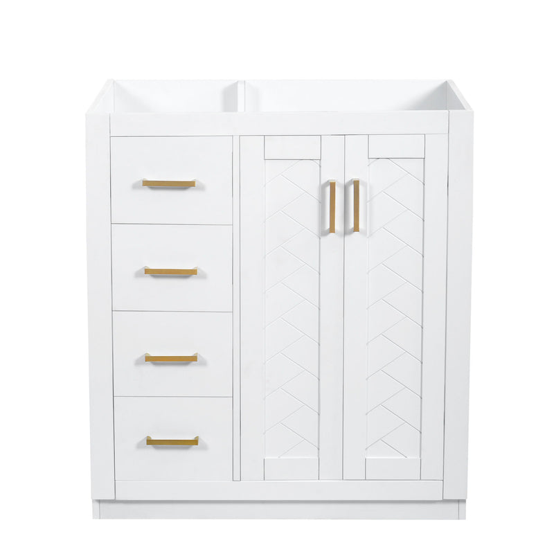 Retro Style Bathroom Vanity With 3 Drawers & Soft-Closing Doors
