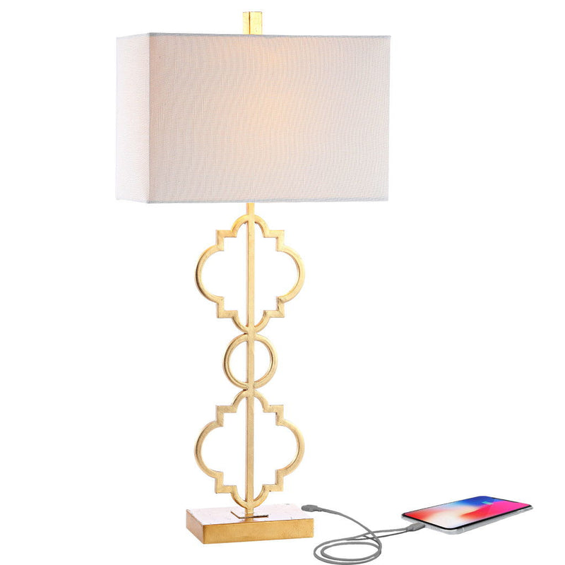 Geometric Table Lamp With Shade - Gold