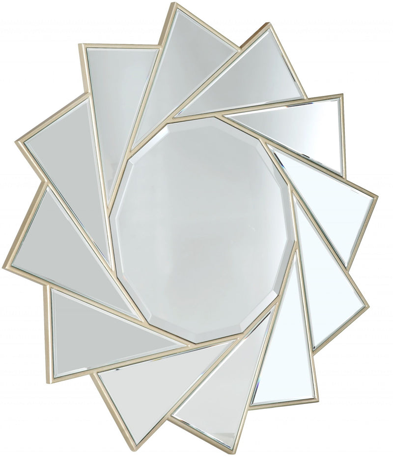 35" Sunburst Metal Framed Accent Mirror - Gold