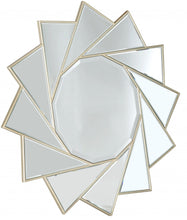 Load image into Gallery viewer, 35" Sunburst Metal Framed Accent Mirror - Gold
