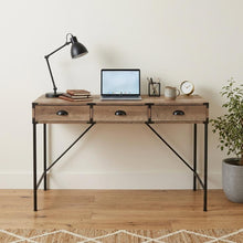 Load image into Gallery viewer, Wall Mounted H-Shape Writing Desk With Three Drawers (565429) - Oak
