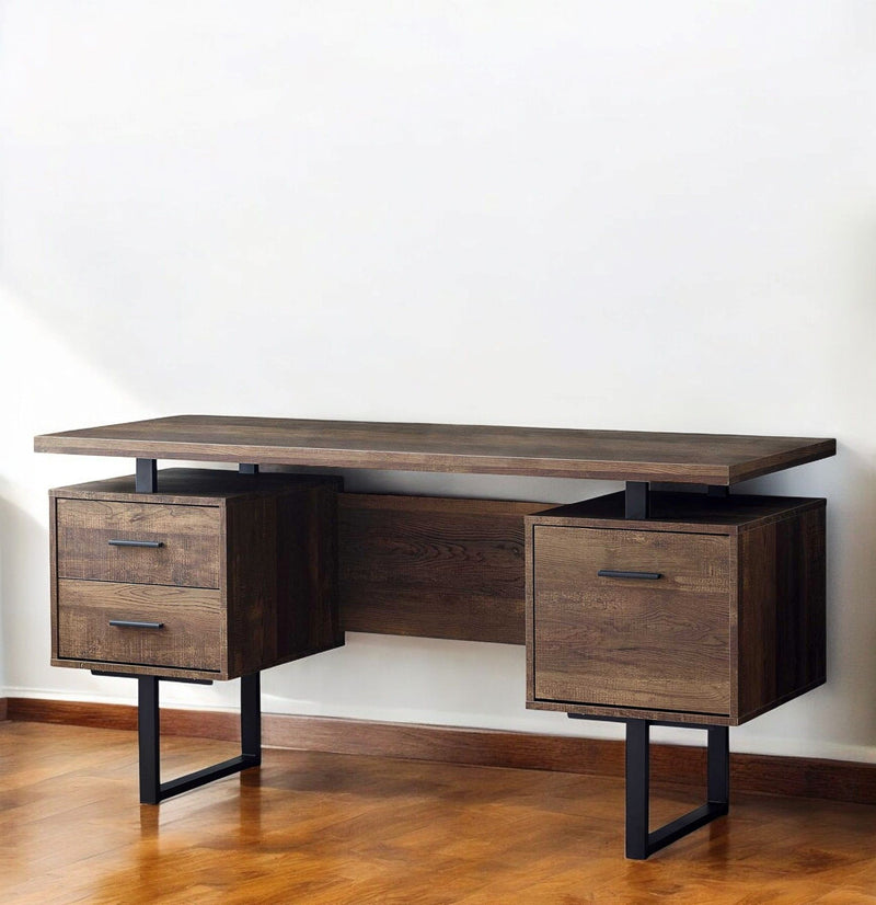 With Three Drawers - Brown And Black