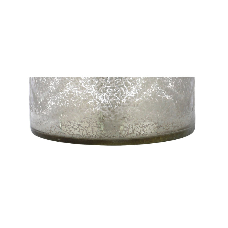 25'' Table Lamp With Drum Shade - Clear / Silver