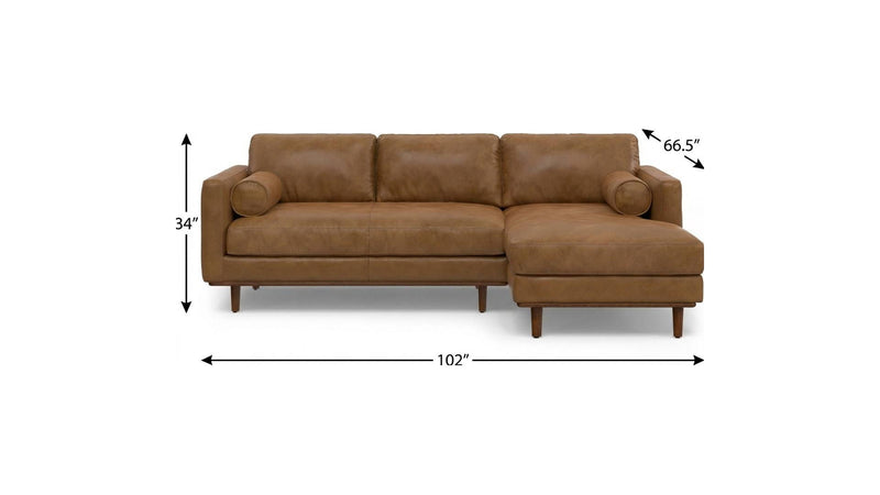 Mid-Century Leather Sofa - Brown