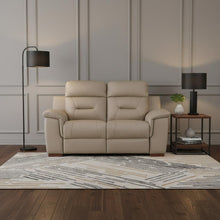 Load image into Gallery viewer, Faux Leather Manual Reclining Love Seat - Beige / Brown
