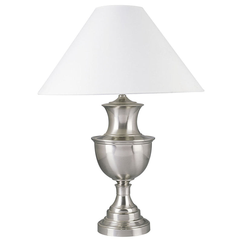 28" Metal Urn Table Lamp With White Classic Empire Shade - Nickel