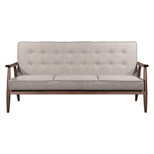 Load image into Gallery viewer, Polyester Sofa With Brown Legs - Beige
