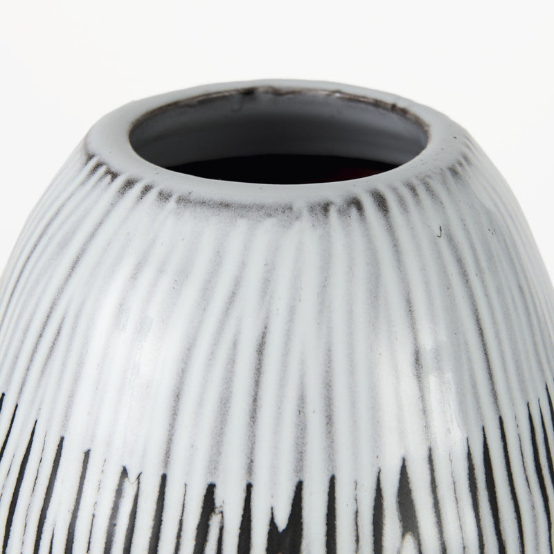 Abstract Cylinder Table Vase (397508) - Black / Gray / White