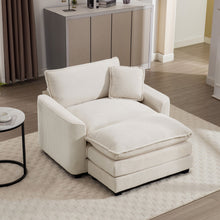 Load image into Gallery viewer, Classic Modern Comfortable Single Chair Deep Seat Sofa With Footstool
