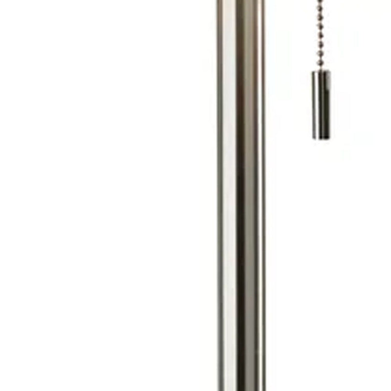 Traditional Shaped Floor Lamp With Drum Shade - Silver / White