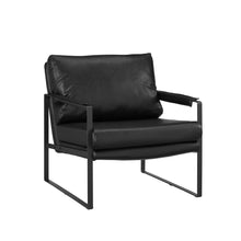 Load image into Gallery viewer, Faux Leather and Metal Arm Chair 27" - Black
