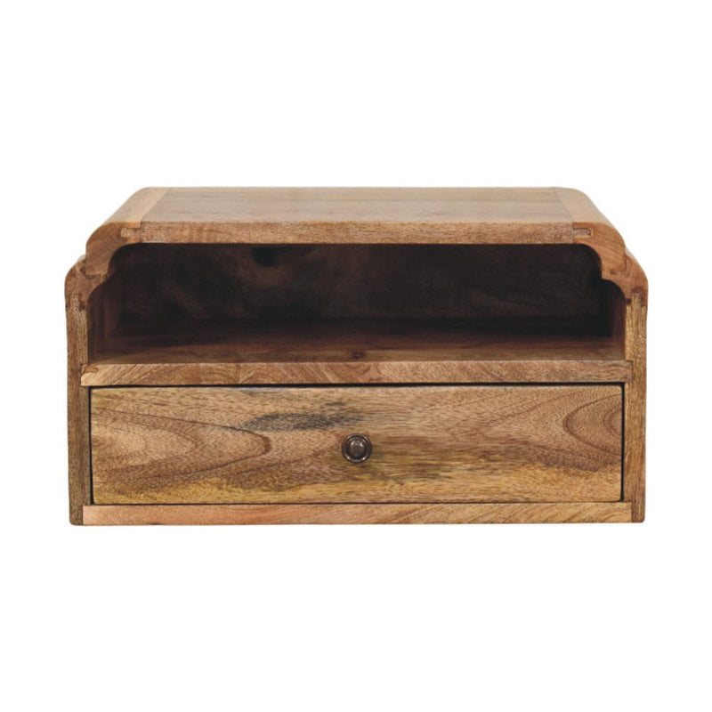 Solid Wood Two Drawer Floating Nightstand (731530) - Brown