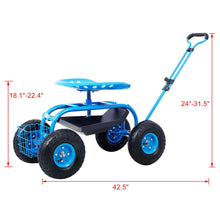 Load image into Gallery viewer, Rolling Garden Scooter Cart Seat With Wheels, 360 Swivel Seat, Tool Tray
