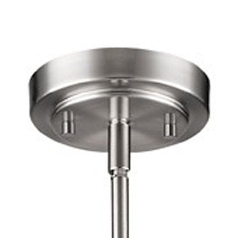 Hanging Light With Frosted Glass Shade - Silver