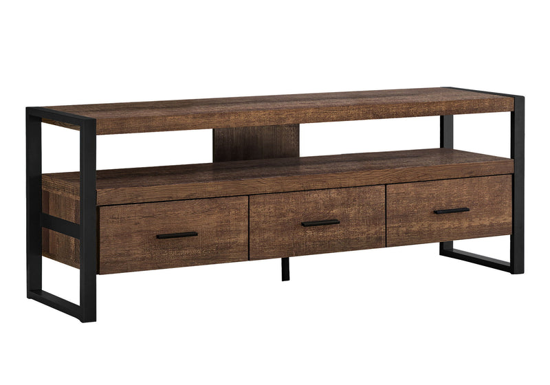 Cabinet Enclosed, Storage TV Stand - Brown / Black