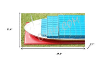 Load image into Gallery viewer, Hand Painted Model Boat - Light Blue / White
