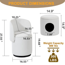 Load image into Gallery viewer, Barrel Chair With Built In Storage, 360° Swivel - Beige
