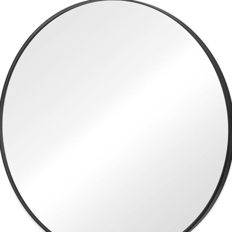 24'' Metal Round Framed Bathroom Vanity Mirror - Black